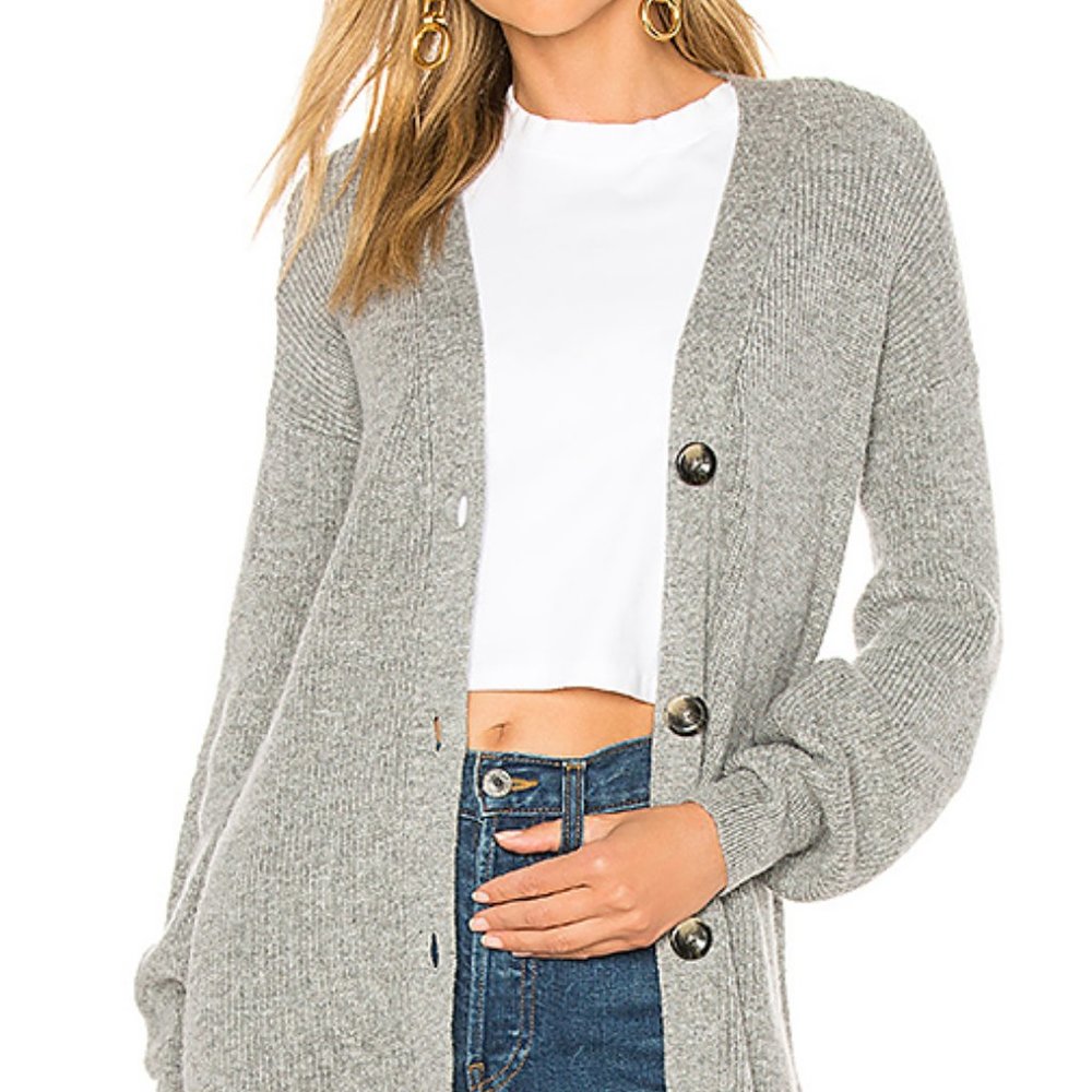 Marled x Olivia Culpo Blouson Cardi Grey Sz S